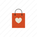 bag, commerce, ecommerce, heart, love, retail, shopping