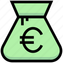 bag, business, cash, euro, financial, money