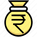 bag, business, cash, financial, money, rupee