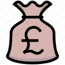 bag, business, cash, financial, money, pound