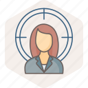 target, woman, business, focus, office, profile, user