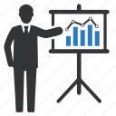 businessman, graph, presentation