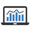 chart, graph, laptop, online, pie chart