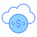 cloud banking, cloud storage, cloud computing, coin, money