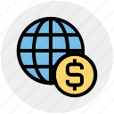 business, cash, dollar, globe, money, payment, world