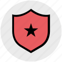 badge, premium, protection, rating, shield, star, votes