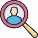 candidate, find employees, find user, magnifying, recruitment