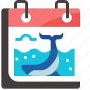 calendar, day, event, ocean, save, sea, whale