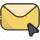 mail, button, click, ui, cursor, message, envelope