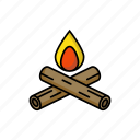 bonfire, camping, fire, forest, hot, red, wood