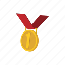 cartoon, award, best, first, gold, medal, ribbon