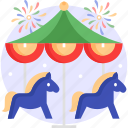 carousel, kid and baby, fairground, amusement park, carnival, fun