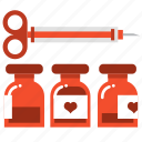 injection, love, medicine, vaccine, valentine, medical, syringe