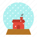 ball, christmas, crystal, gift, house, snow, xmas