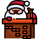 chimney, fireplace, warm, christmas, claus, santa