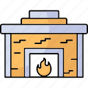 fireplace, fire, flame, warm, furnace