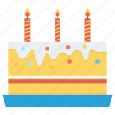 anniversary, birthday, cake, candles, celebration, dessert, party icon