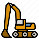 backhoe, loader, construction, machine, tow