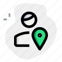 location, pin, map, single user