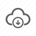 arrow, cloud, down, download