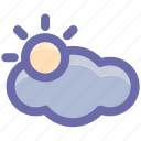 cloud, cloud sun, line icon, sun, weather