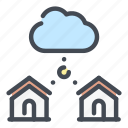 cloud, service, home, house, connect, connection, network