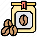 bag, bean, beverage, coffee, seed