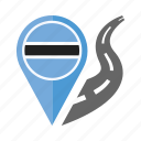 botswana, country, flag, location, nation, navigation, pin