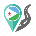 country, djibouti, flag, location, nation, navigation, pin