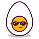 boiled, breakfast, cool, egg, emoji, expression, yolk