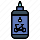 bike, bottle, chain, equipment, oil