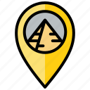 pin, location, gps, pyramid, desert, map