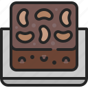 brownie, chocolate, cake, sweet, dessert, piece, bakery