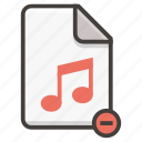 document, audio, file, music, remove