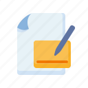 write, document, file, paper, page, letter