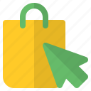 click, bag, shopping, ecommerce, cursor, arrow