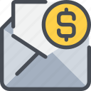 communication, email, letter, mail, message, money