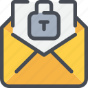 communication, email, letter, mail, message, padlock