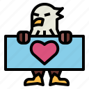 eagle, hawk, bird, animal, kingdom, heart