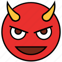 cartoon, devil, emoji, emotion, evil, face, smiley