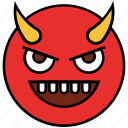 cartoon, devil, emoji, emotion, evil, face, smiley