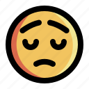 emoji, emoticon, expression, face, feeling, sad, smiley