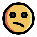 confused, emoji, emoticon, sad, smiley, sticker, upset