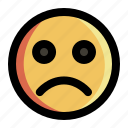 emoji, emoticon, expression, face, feeling, sad, smiley