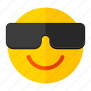 cool, emoticon, glasses