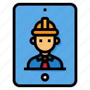 construction, engineer, smartphone, tablet, technology