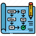 blueprint, document, pen, planning