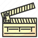 clapper, clapperboard, film, movie, multimedia, video