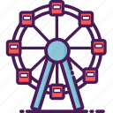 carnival, ferris, fest, park, top, wheel, move