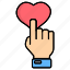 click, favorite, feedback, hand, heart, hearts, love 